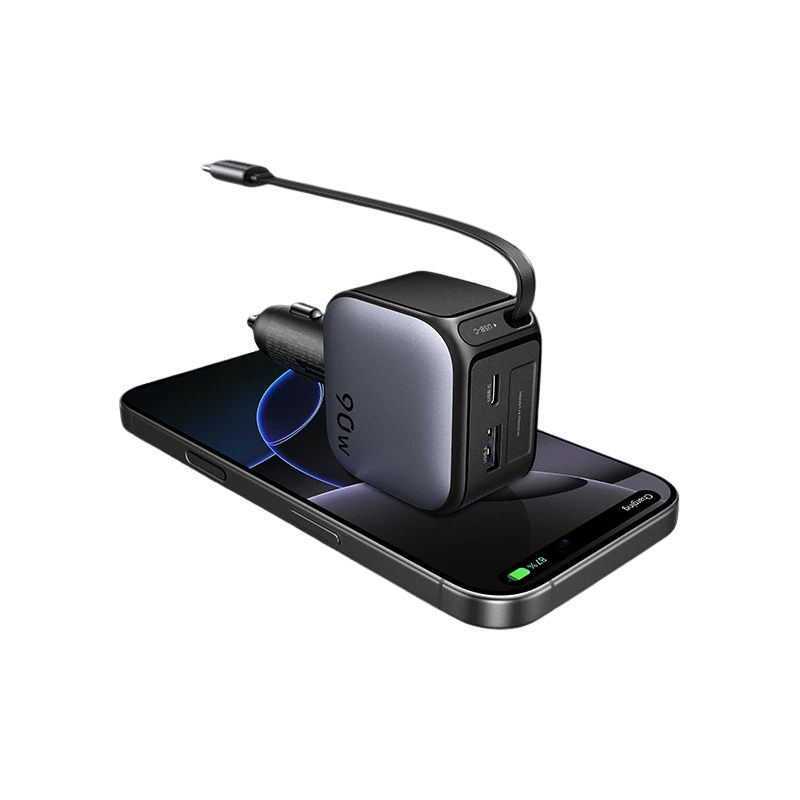 UGREEN 145W Premium Car Charger with Retractable Cable