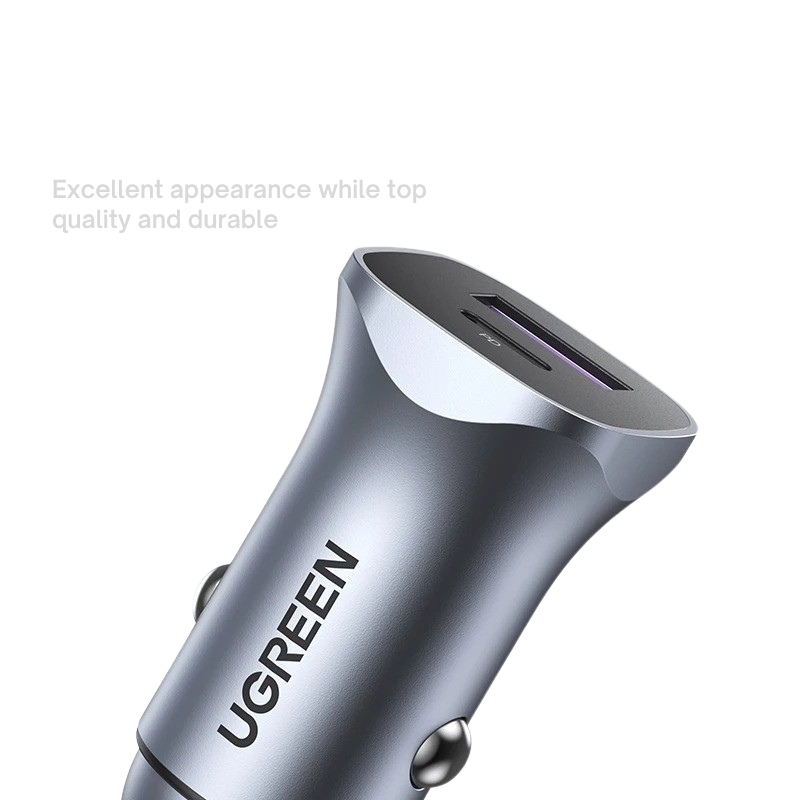 UGREEN 30W Aluminum Car Charger with 1m Cable