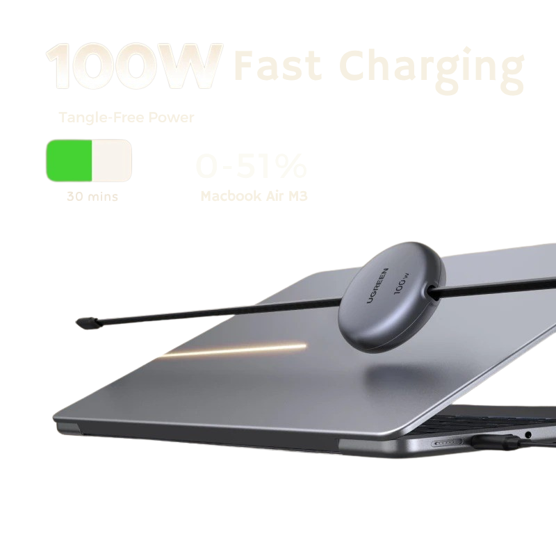 UGREEN 100W USB-C to USB-C Retractable Cable (1m)