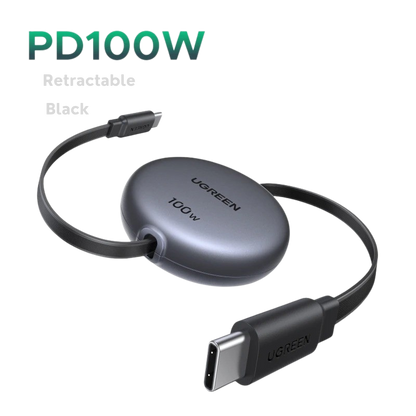 UGREEN 100W USB-C to USB-C Retractable Cable (1m)