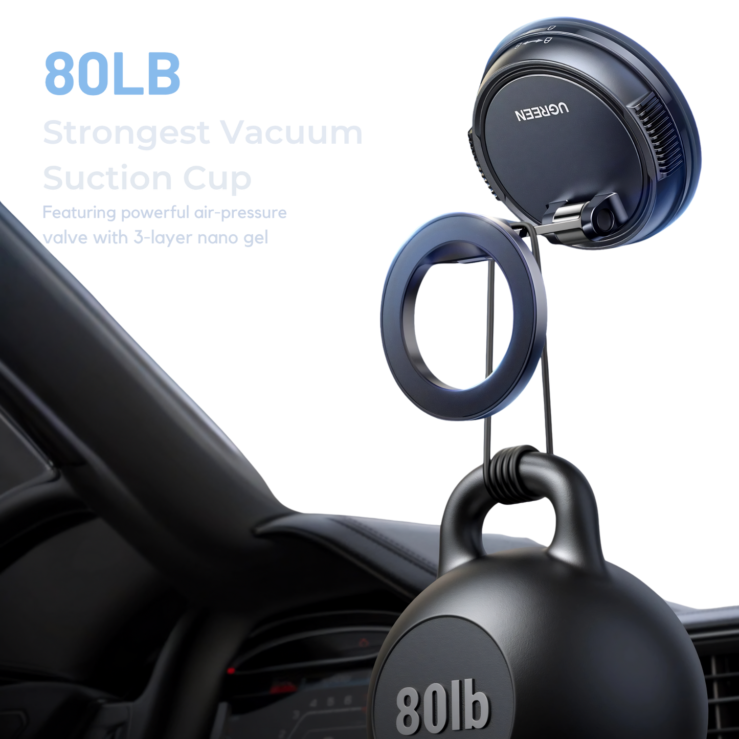 UGREEN 360° Suction Cup MagSafe Car Mount