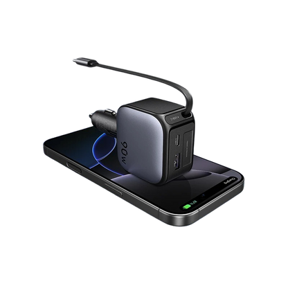 UGREEN 145W Premium Car Charger with Retractable Cable