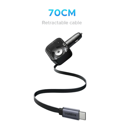 UGREEN 145W Premium Car Charger with Retractable Cable