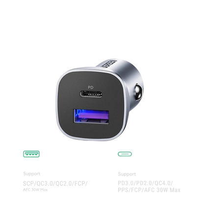 UGREEN 30W Aluminum Car Charger with 1m Cable